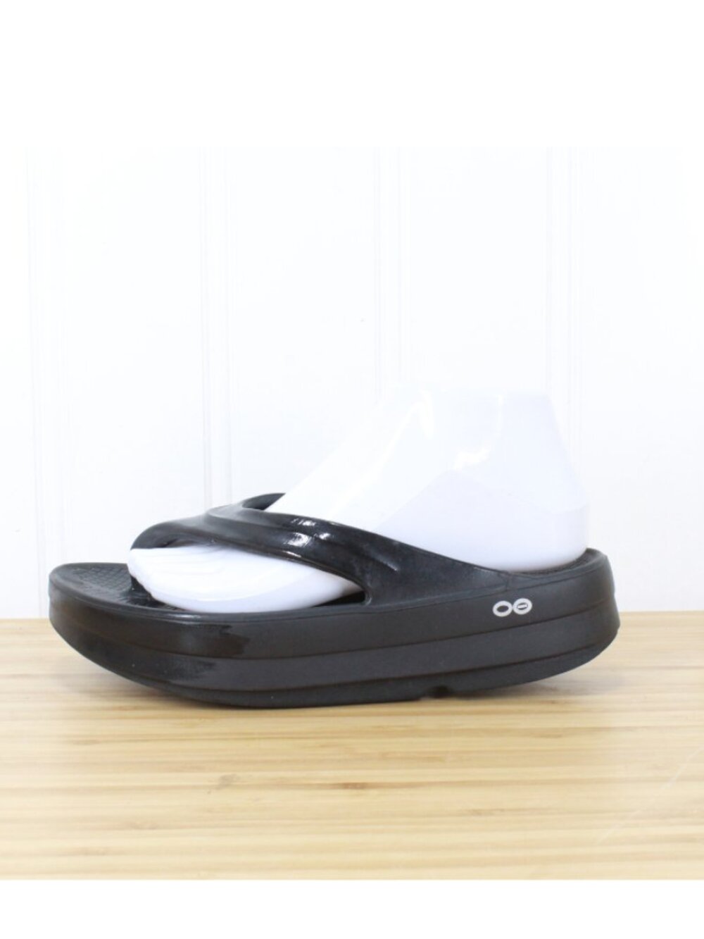 OOFOS OOmega Shoes Black Comfort Wedge Platform Orthopedic Sandals Size 9